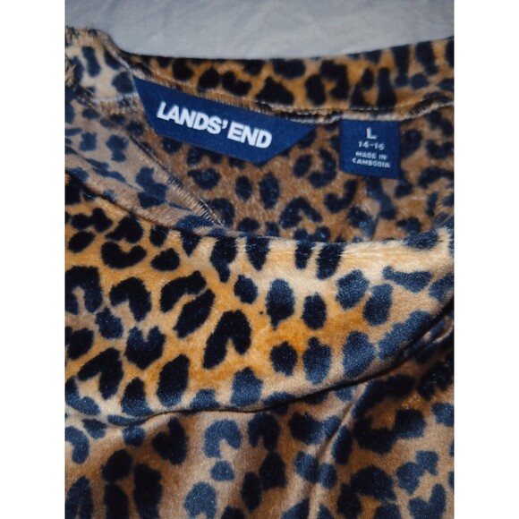 Lands End Women's COZY Relaxed Animal Print Tunic LARGE Long Sleeve SOFT lounge - Picture 7 of 8